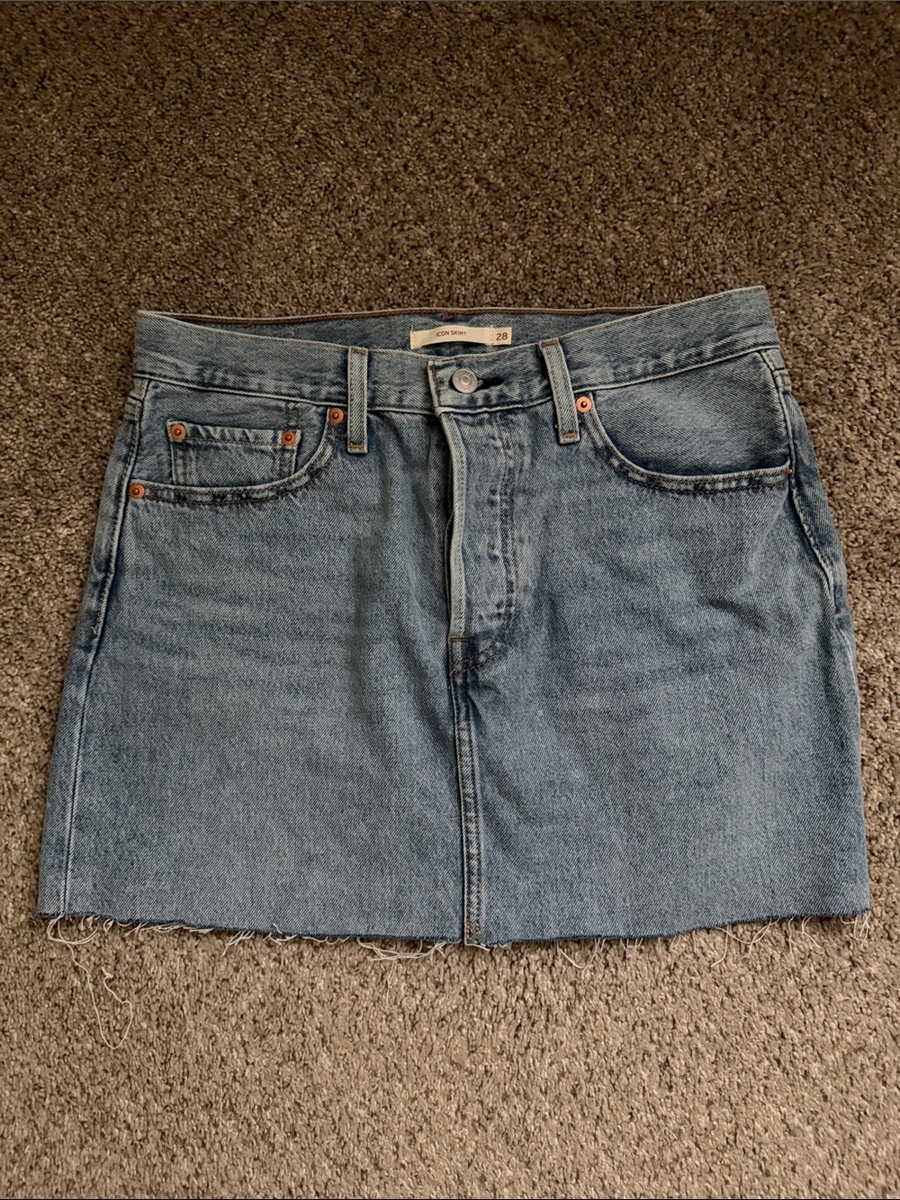 Levi's Light Blue Denim Mini Icon  Skirt